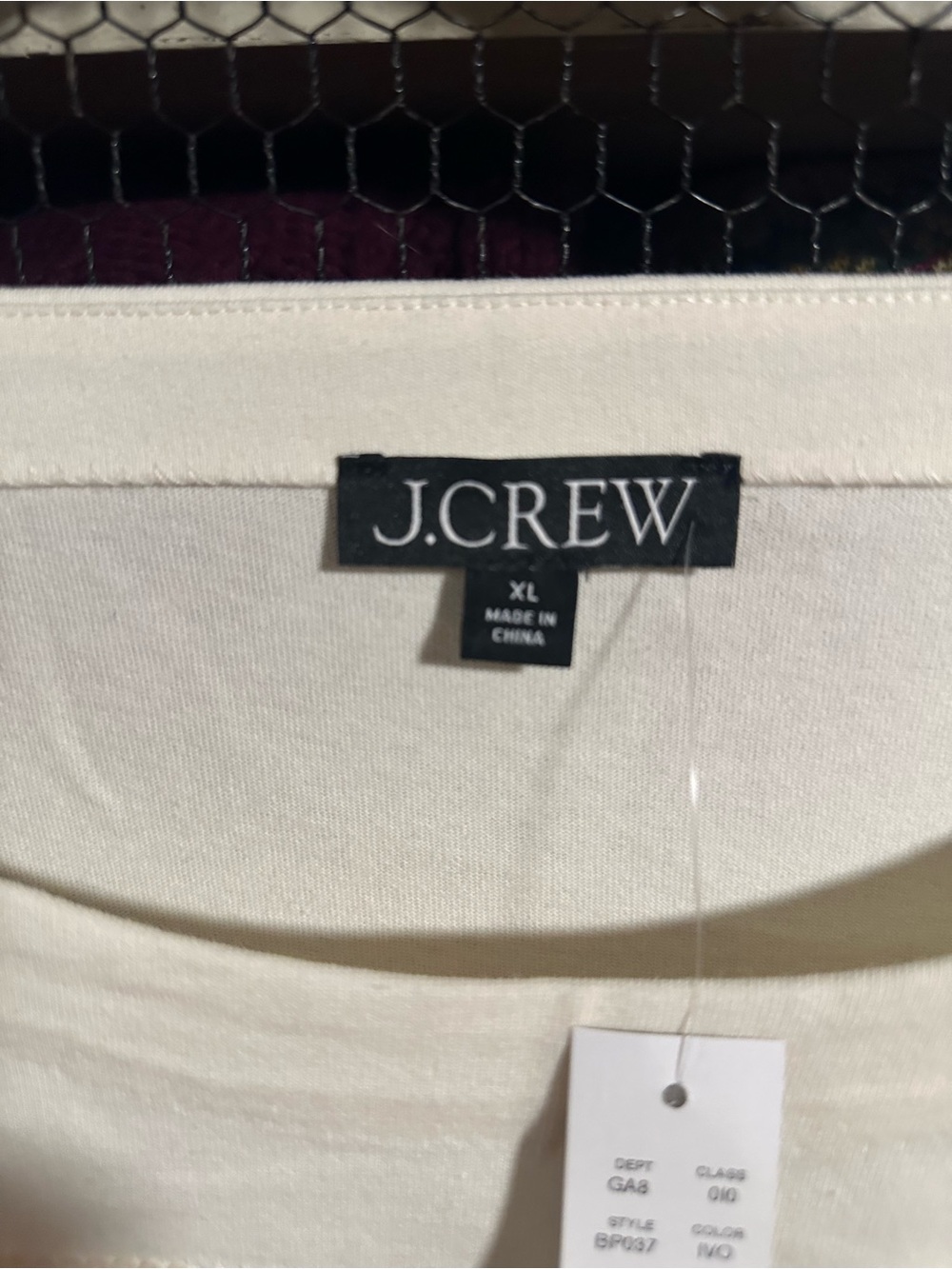 J.Crew cream sequin stripe shirt NWT XL - Picture 4 of 12